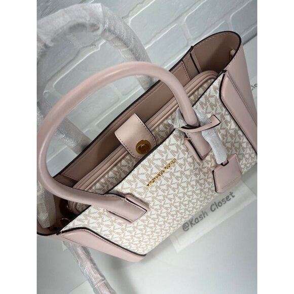 Michael Kors satchel MD purse ipad case kali shoulder bag opticwhite Rose Gold - Picture 10 of 12